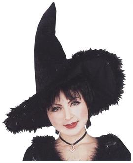 Witch Hat With Marabou Trim
