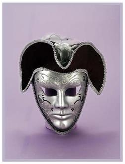 Venetian Mask Silver and Black