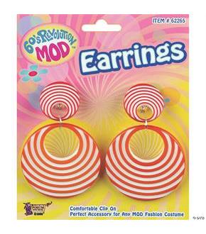 Mod Orange Swirl Earrings