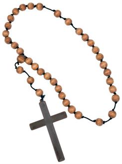 Monk Cross With Wooden Beads