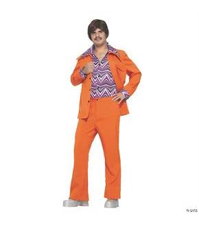 70'S Orange Leisure Suit