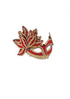 Ven Mask Red W Gold & Gem