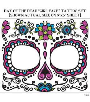Day Of Dead Face Tattoo