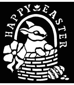 Stencil Happy Easter Brass