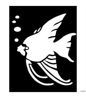 Stencil Tropical Fish