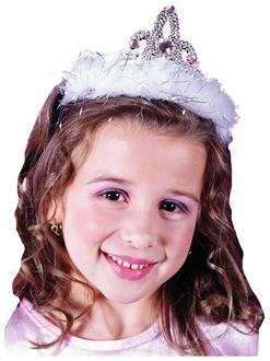 Tiara Marabou White Heart