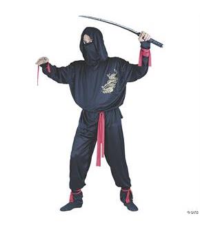 Printed Gold Dragon Ninja Adult Costume