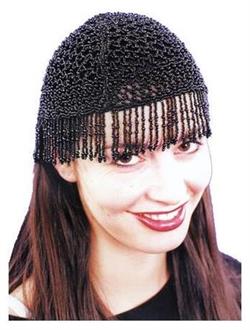 20S Beaded Cap Black