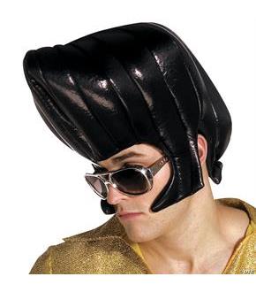Vinyl-Look Rockin' Black Wig