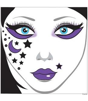 Face Decal Moon Stars