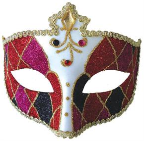 Red Black Mardi Gras Eye Mask