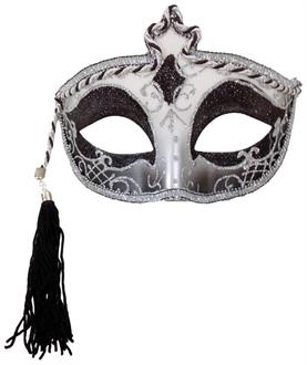 Silver Tasseled Mardi Gras Mask