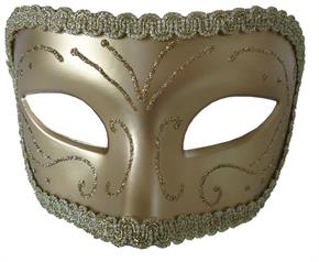 Medieval Opera Gold Mask With Gold Detailing