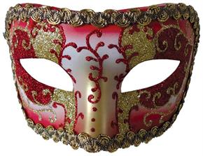 Red Gold Medieval Opera Mask