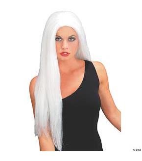 Wig 24 Inch Straight White