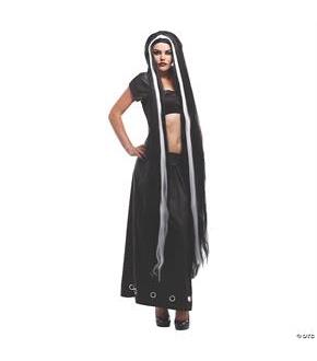 Wig Black 60 Inch White Stripe