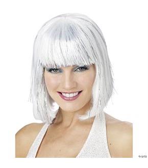 White Shimmering Bob Wig