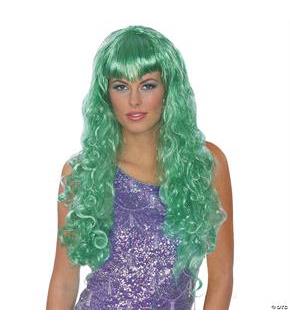 Mermaid Green Wig