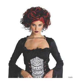 Wicked Widow Black/Red Wig