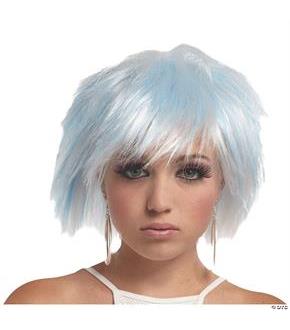 Punky Pixie White-Blue Wig