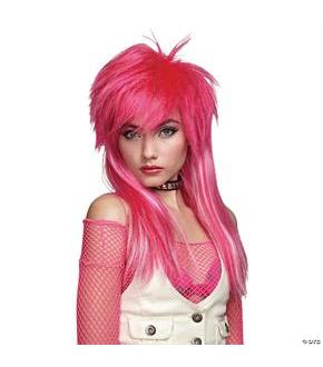Hot Pink White Glam Wig