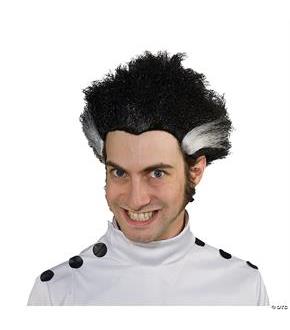 Mad Science Black With White Stripe Wig