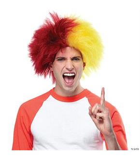 Sports Fun Wig Burgundy Gold