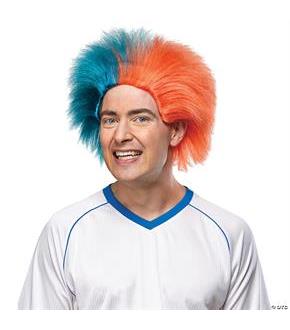 Sports Fun Wig Teal Orange