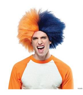 Sports Fun Wig Navy Blue Orang