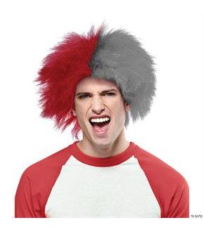 Sports Fun Wig Red Grey