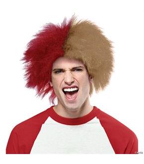 Sports Fun Wig Red Gold