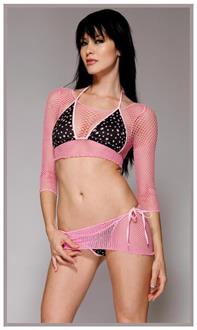 Triangle Pink Bra Set