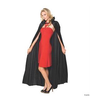 Cape Long Black Crushed Velvet Adult Costume