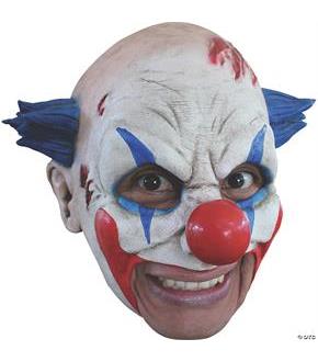 Clown Latex Mask With Blue Hair