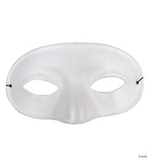 Satin White Half Mask
