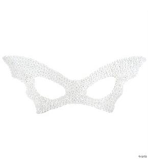 Bat Mask Sequin White