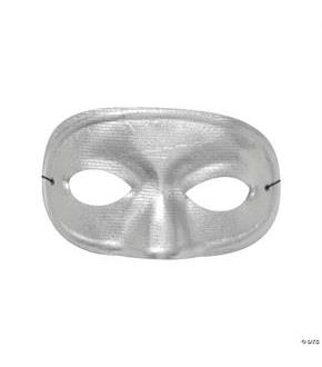 Half Domino Metallic Silver Mask