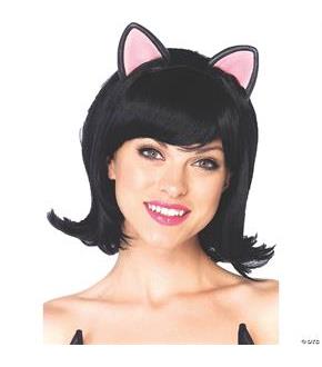 Wig Kitty Bob Adult Black