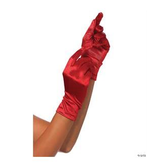 Gloves Red Wrist Length