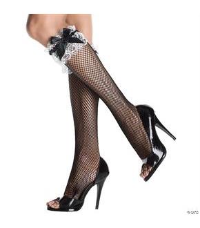 Fishnet Knee Highs Ruffle Top