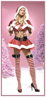 Velvet Loop Hood Cape Red White Costume