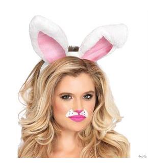 Bunny Ears Adult Plush White