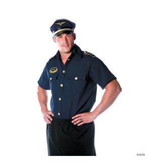 Pilot Shirt Mens One Size Costume
