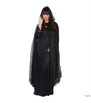 Ghost Cape Full Black Adult