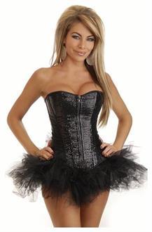 Strapless Zip-Up Sequin Corset and Pettiskirt