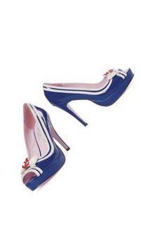 Leg Avenue Women's Matey Peep Toe Pump,Blue