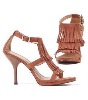 Brown Fringe High Heel Adult Shoes