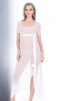 Short sleeve sheer dot nightgown