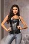Black Faux Leather Zipper Corset