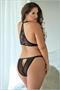 Lace and Mesh bralette and Panty 2 pc set black